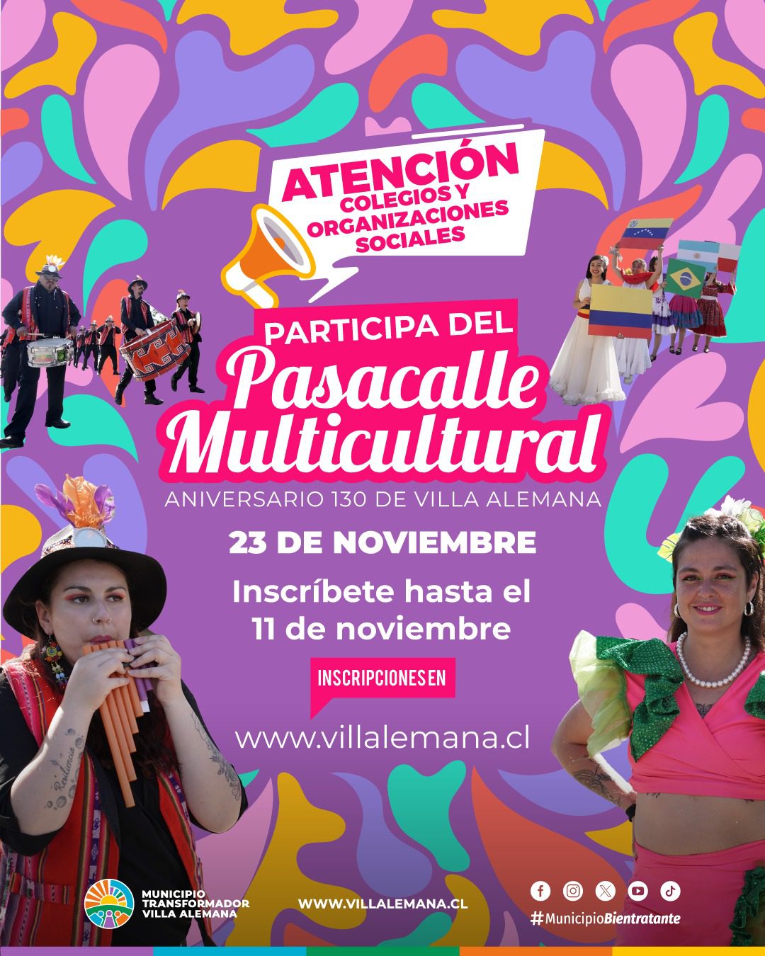 Inscripciones: ¡Participa del Pasacalle Multicultural!